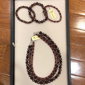 Mahogany Necklace and Bracelet